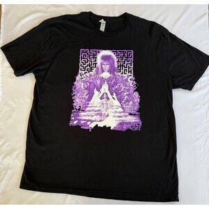 Rock Me Labyrinth Graphic T-Shirt 2XL Black Purple Jareth David Bowie Movie Tee